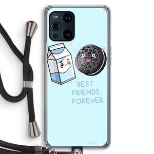 CaseCompany Best Friend Forever: Oppo Find X3 Pro Transparant Hoesje met koord