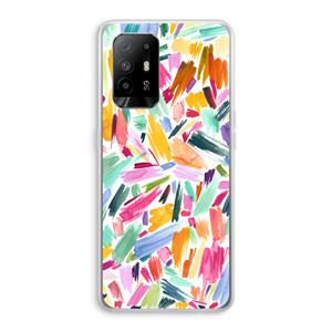 CaseCompany Watercolor Brushstrokes: Oppo A95 5G Transparant Hoesje