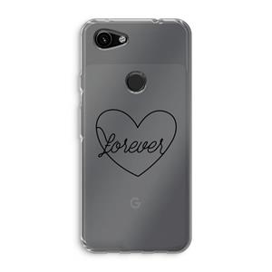 CaseCompany Forever heart black: Google Pixel 3a Transparant Hoesje