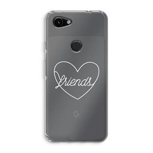 CaseCompany Friends heart pastel: Google Pixel 3a Transparant Hoesje