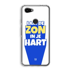 CaseCompany Laat de zon in je hart: Google Pixel 3a Transparant Hoesje