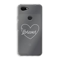 CaseCompany Forever heart pastel: Google Pixel 3a Transparant Hoesje