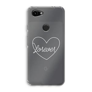 CaseCompany Forever heart pastel: Google Pixel 3a Transparant Hoesje