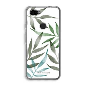 CaseCompany Tropical watercolor leaves: Google Pixel 3a Transparant Hoesje