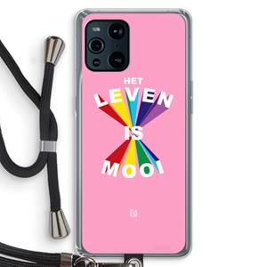 CaseCompany Het Leven Is Mooi: Oppo Find X3 Pro Transparant Hoesje met koord