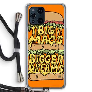CaseCompany Big Macs Bigger Dreams: Oppo Find X3 Pro Transparant Hoesje met koord