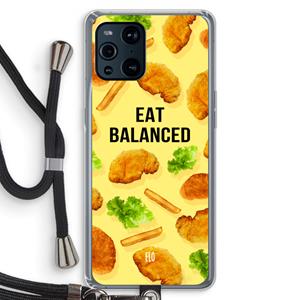CaseCompany Eat Balanced: Oppo Find X3 Pro Transparant Hoesje met koord