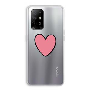 CaseCompany Hartje: Oppo A95 5G Transparant Hoesje