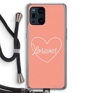 CaseCompany Forever heart: Oppo Find X3 Pro Transparant Hoesje met koord