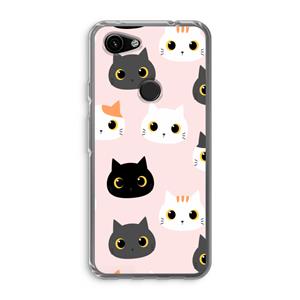 CaseCompany Katten: Google Pixel 3a Transparant Hoesje