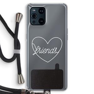 CaseCompany Friends heart pastel: Oppo Find X3 Pro Transparant Hoesje met koord