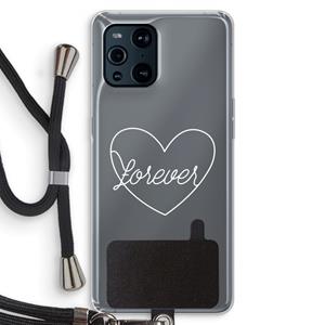 CaseCompany Forever heart pastel: Oppo Find X3 Pro Transparant Hoesje met koord