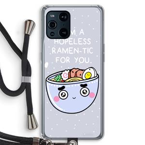 CaseCompany I'm A Hopeless Ramen-Tic For You: Oppo Find X3 Pro Transparant Hoesje met koord