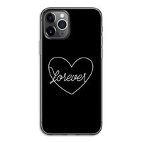 CaseCompany Forever heart black: iPhone 11 Pro Transparant Hoesje