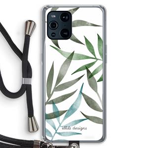 CaseCompany Tropical watercolor leaves: Oppo Find X3 Pro Transparant Hoesje met koord