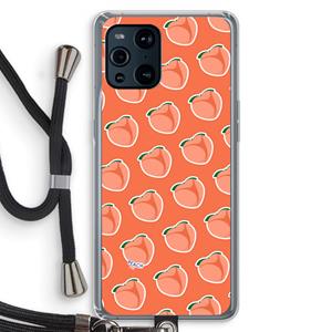 CaseCompany Just peachy: Oppo Find X3 Pro Transparant Hoesje met koord