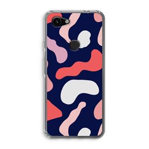 CaseCompany Memphis Shapes Pink: Google Pixel 3a Transparant Hoesje