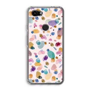 CaseCompany Terrazzo Memphis Pink: Google Pixel 3a Transparant Hoesje