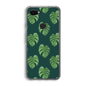 CaseCompany Monstera leaves: Google Pixel 3a Transparant Hoesje