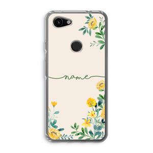 CaseCompany Gele bloemen: Google Pixel 3a Transparant Hoesje