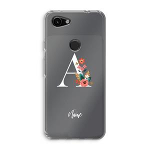 CaseCompany Pink Bouquet: Google Pixel 3a Transparant Hoesje