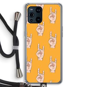 CaseCompany Rock: Oppo Find X3 Pro Transparant Hoesje met koord