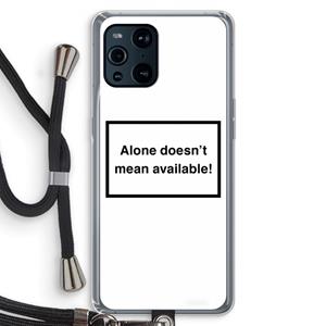 CaseCompany Alone: Oppo Find X3 Pro Transparant Hoesje met koord