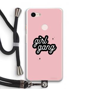 CaseCompany Girl Gang: Pixel 3 XL Transparant Hoesje met koord
