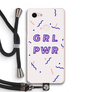 CaseCompany GRL PWR: Pixel 3 XL Transparant Hoesje met koord