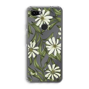 CaseCompany Wit bloemenpatroon: Google Pixel 3a Transparant Hoesje