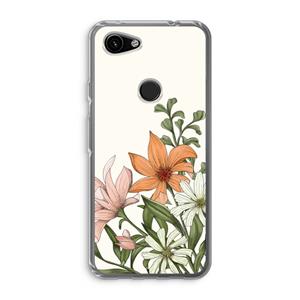 CaseCompany Floral bouquet: Google Pixel 3a Transparant Hoesje