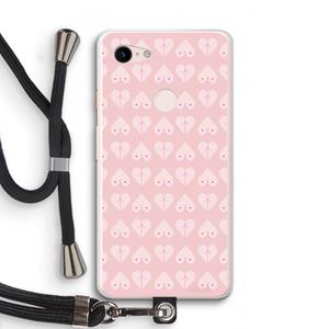 CaseCompany Ass 'n Titties: Pixel 3 XL Transparant Hoesje met koord
