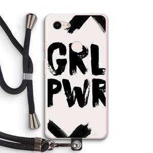 CaseCompany Girl Power #2: Pixel 3 XL Transparant Hoesje met koord
