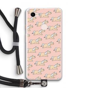 CaseCompany Ponys: Pixel 3 XL Transparant Hoesje met koord