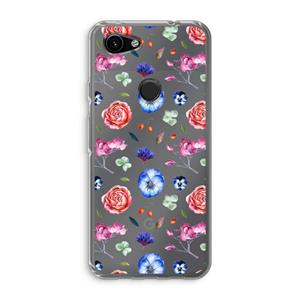 CaseCompany Bloemetjes: Google Pixel 3a Transparant Hoesje