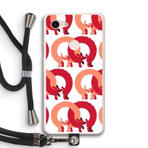 CaseCompany Dogs: Pixel 3 XL Transparant Hoesje met koord