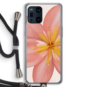 CaseCompany Pink Ellila Flower: Oppo Find X3 Pro Transparant Hoesje met koord