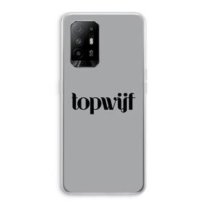 CaseCompany Topwijf Grijs Zwart: Oppo A95 5G Transparant Hoesje