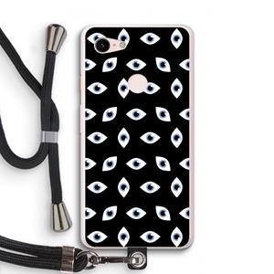 CaseCompany Eyes pattern: Pixel 3 XL Transparant Hoesje met koord
