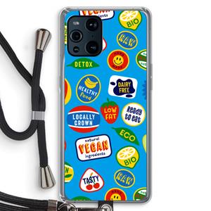 CaseCompany Fruitsticker: Oppo Find X3 Pro Transparant Hoesje met koord