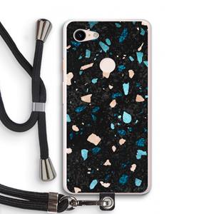 CaseCompany Terrazzo N°11: Pixel 3 XL Transparant Hoesje met koord