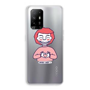 CaseCompany Hartje: Oppo A95 5G Transparant Hoesje