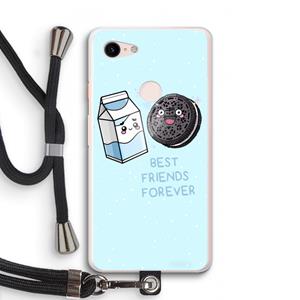 CaseCompany Best Friend Forever: Pixel 3 XL Transparant Hoesje met koord