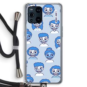 CaseCompany Gezichtjes: Oppo Find X3 Pro Transparant Hoesje met koord