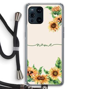 CaseCompany Zonnebloemen: Oppo Find X3 Pro Transparant Hoesje met koord