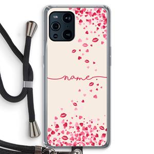 CaseCompany Hartjes en kusjes: Oppo Find X3 Pro Transparant Hoesje met koord