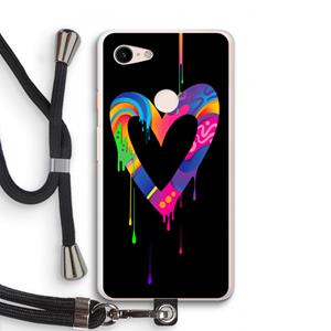 CaseCompany Melts My Heart: Pixel 3 XL Transparant Hoesje met koord