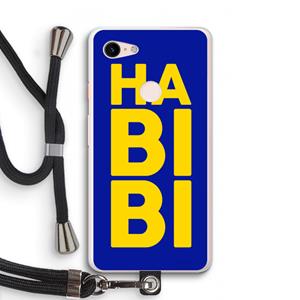 CaseCompany Habibi Blue: Pixel 3 XL Transparant Hoesje met koord