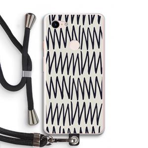 CaseCompany Marrakech Zigzag: Pixel 3 XL Transparant Hoesje met koord
