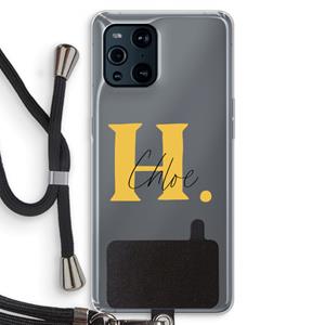 CaseCompany Amber Script: Oppo Find X3 Pro Transparant Hoesje met koord